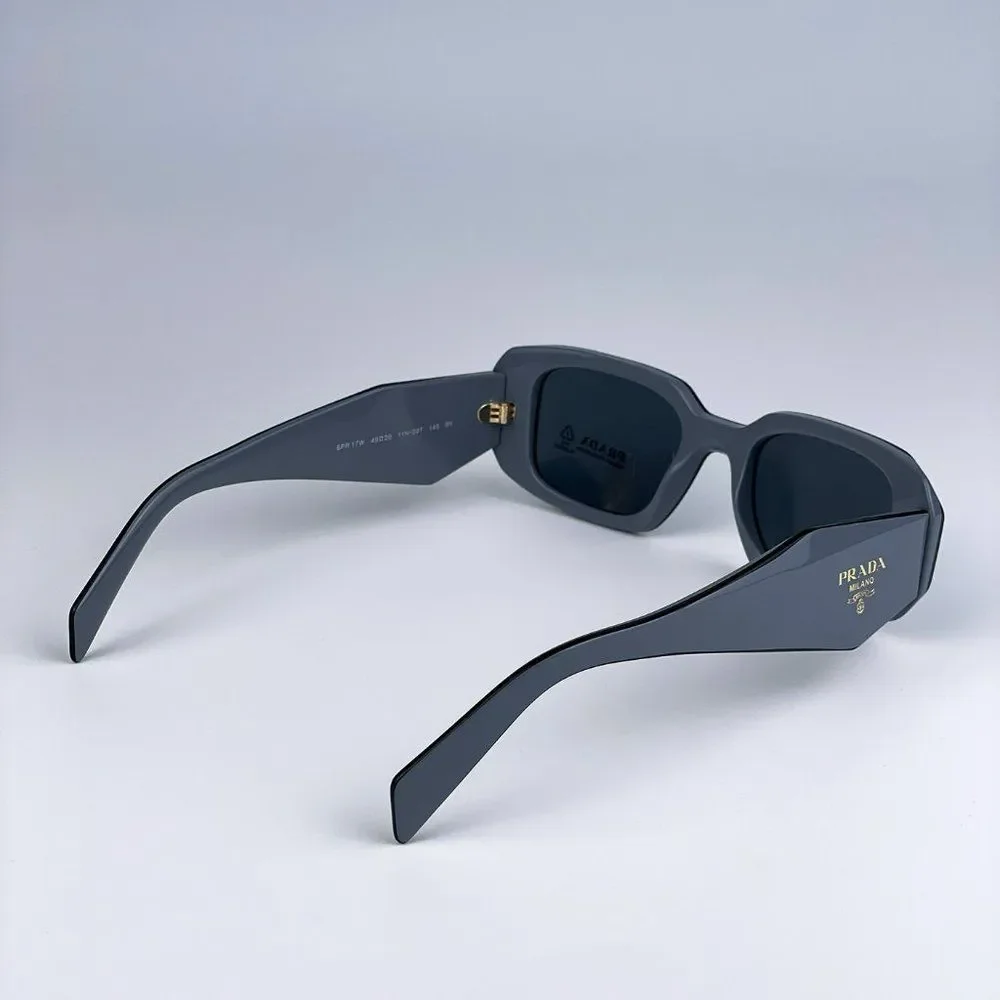 Prada PR17WS 11N09T Sunglasses Marble Gray Graphite Black Rectangle Unisex - Picture 9 of 14